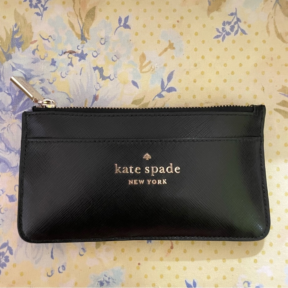Kate Spade Black Slim Card Holder Wallet Staci